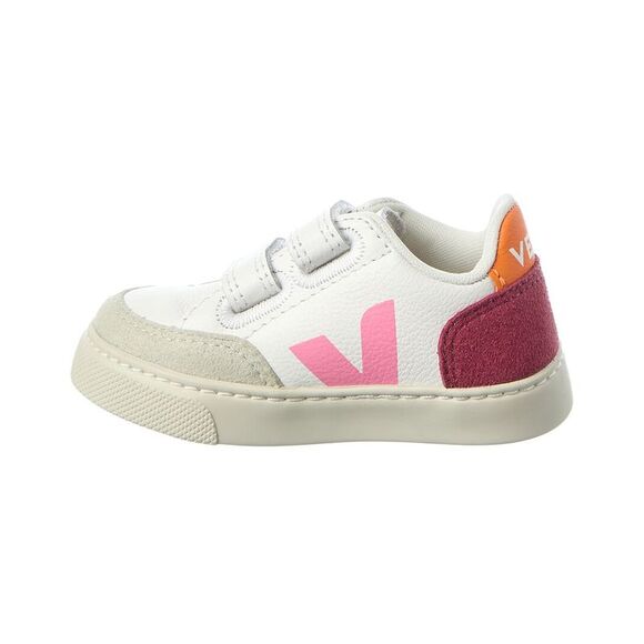 Veja Small V-12 Leather Sneaker, White - Picture 2 of 5